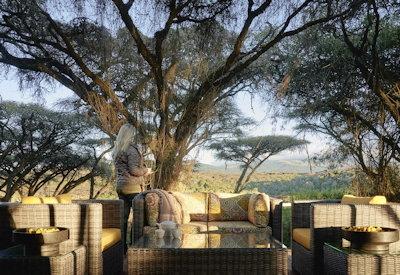 Outdoor viewing deck with views