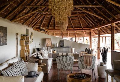 Thatched central guest area