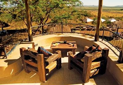 Views out over the Serengeti Plains