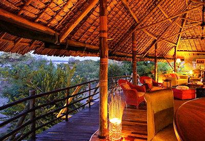 Thatched central guest area