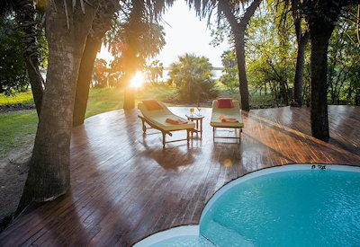 Wooden deck and pool