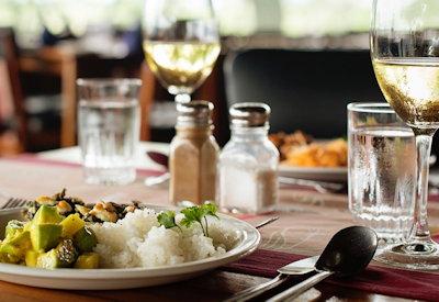Dining area options and excellent cuisine