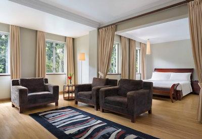 Spacious bedrooms with a large king bed