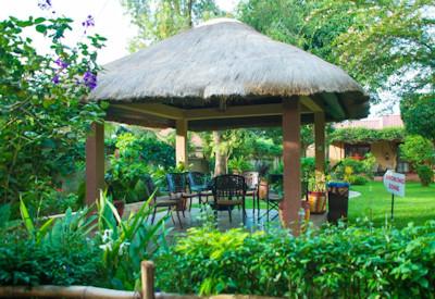 Surrounded by small forest consist of lawn