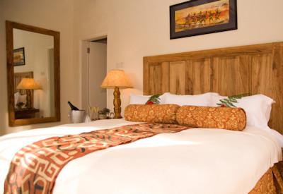 Large king-sized bed with views