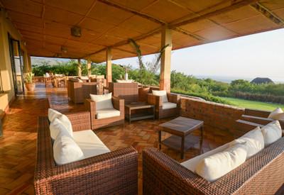 Outdoor open-air lounge area