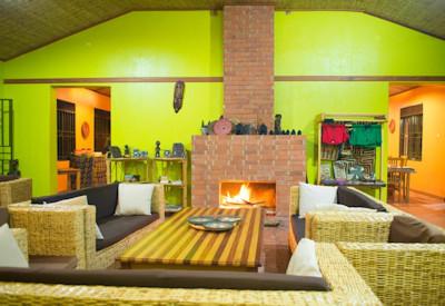 Modern retro style lounge area