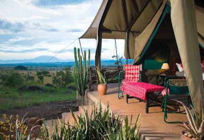 Private game viewing decks of the savannah surroundings