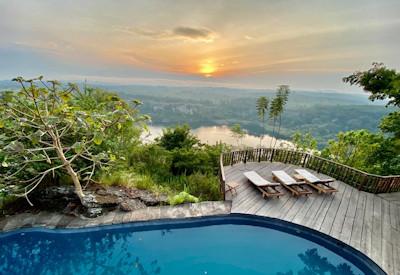 Swimming pool and viewing deck