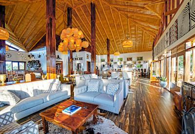 Lounge with african decor from local vibrant cultures