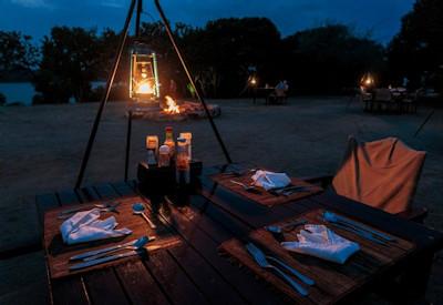 Outdoor fireplace admiring for those romantics