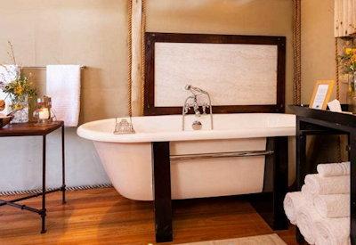 Free standing bathtub within an untouched wilderness