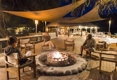 Tented camp and open firepit