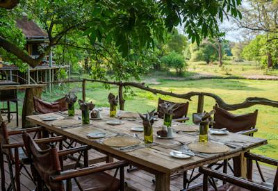 Dining and visit Bilimungwe Bush Camp