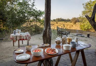Outdoor dining in the south luangwa national park