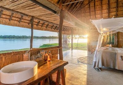 Open fronted traditional safari tents and suites