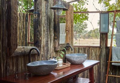 Game viewing from open air bathroom