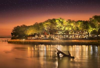 The majestic Zambezi River flowing in front