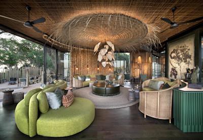 River lodge overlooking the Lower Zambezi Valley
