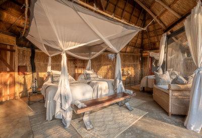 Thatched safari bush camp suites