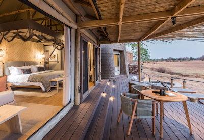 Luxury private camp safari suites with air conditioning