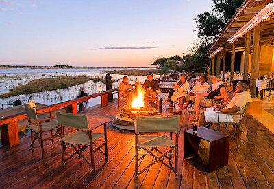 Outdoor firepit and deck overlooking the Lower Zambezi
