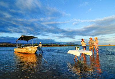 Zambezi River boat cruises and walking safaris