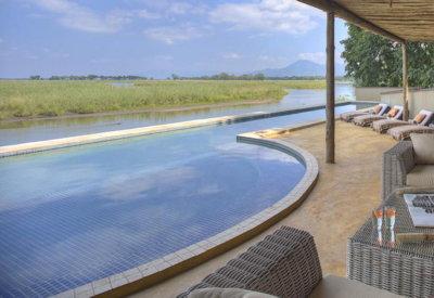 Camp and its stunning swimming pool