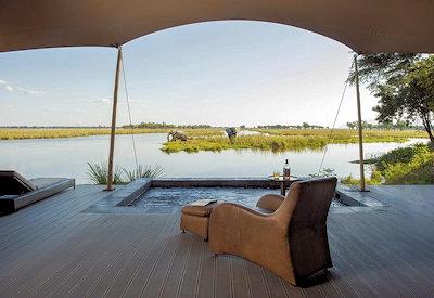 Private deck and private pool overlooking Zambezi