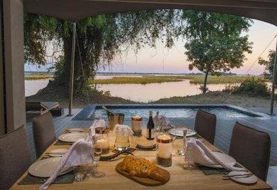 Private dining options and walking safaris at camp