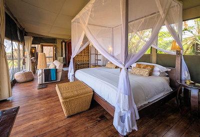 Luxury suites on raised wooden platforms