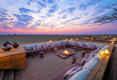 Shumba's contemporary deck with firepit