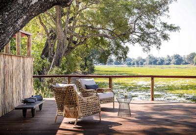 Private deck and accommodation at Sungani