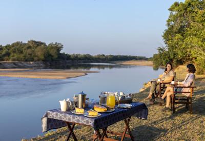 Afternoon tea on the banks of the Luangwa River