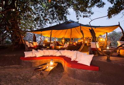 Tena Tena at night with firepit