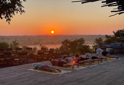 Yoga at this remote bush camp
