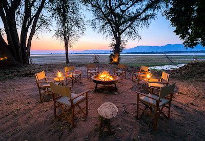 Sunset views over the Zambezi river