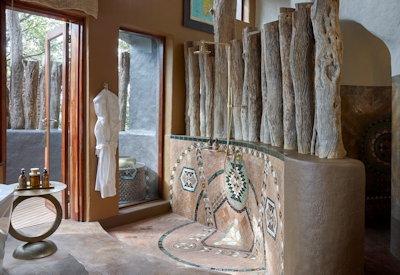 Indoor shower at Singita