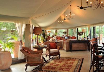 Tented lounge area at Camp