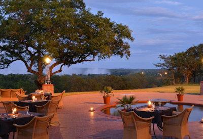 Sunset drinks with Victoria Falls