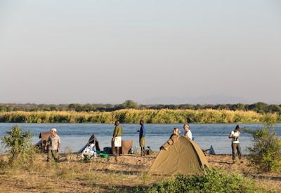 Camping on Zambezi River