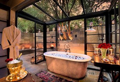 Free standing bathtub at AndBeyond Bateleur Camp