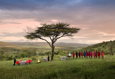 andBeyond Klein's Camp game drive night drive only lodge Serengeti offering night drives Tanzania