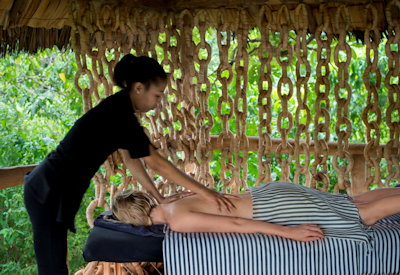 andBeyond Lake Manyara Tree Lodge spa massage open to bushveld WILDChild programme Tanzania
