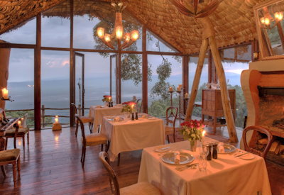 andBeyond Ngorongoro Crater Lodge exclusive indoor dining crater rim andBeyond Tanzania