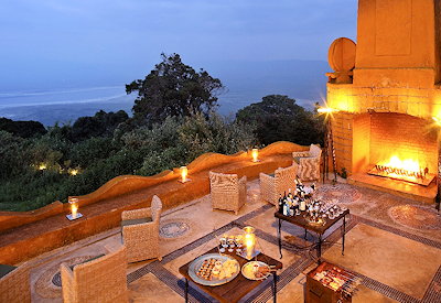 andBeyond Ngorongoro Crater Lodge private outdoor lounge crater views Tanzania