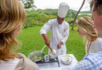 Arusha Serena Hotel bush kitchen cooking lessons Lake Duluti Arusha Tanzania