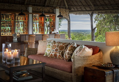 Beho Beho Camp main lounge bar whiskies cognacs sommelier wine list Selous Tanzania
