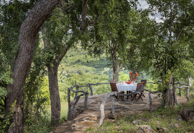 Beho Beho Camp private outdoor dining lookout bush breakfast picnic Selous Tanzania
