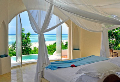 Kilindi Zanzibar en-suite bedroom glassless windows Indian Ocean garden views Tanzania